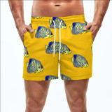 Summer Men's Beach 5-point Shorts Quick-drying Printed Pants