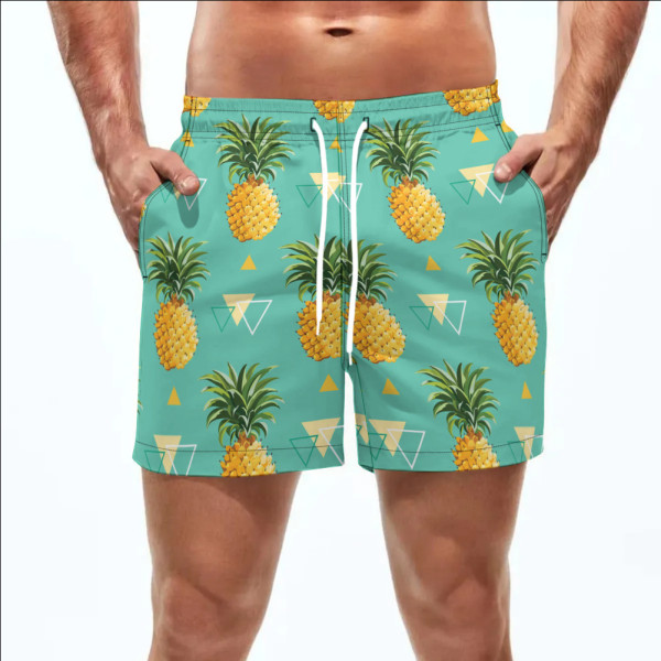 Summer Men's Beach 5-point Shorts Quick-drying Printed Pants
