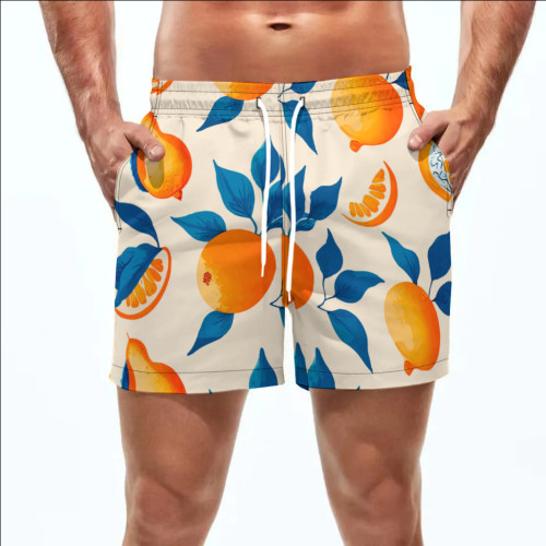 Summer Men's Beach 5-point Shorts Quick-drying Printed Pants