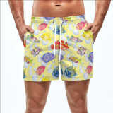 Summer Men's Beach 5-point Shorts Quick-drying Printed Pants