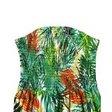 Floral Print Sleeveless Collarless Jumpsuit