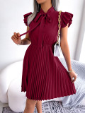 Flouncy Pleated Skirt with Cinched Waistband