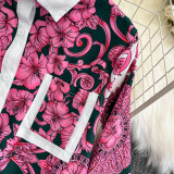 Floral Print Shirt and Skirt Set