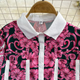 Floral Print Shirt and Skirt Set