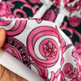 Floral Print Shirt and Skirt Set