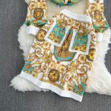 Floral Print Shirt and Skirt Set