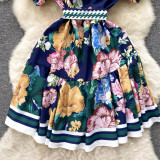 Off the shoulder Floral-print Mini A line Dress