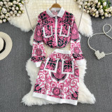 Floral Print Shirt and Skirt Set