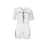 Casual Graphic Print Short Sleeve Two Piece Set with Pockets