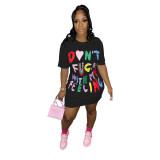 Casual Letter Print T-Shirt Dress