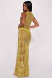 Intricate Cutouts Beach Chic Knit Vest Dress