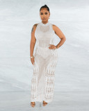 Intricate Cutouts Beach Chic Knit Vest Dress