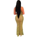 Intricate Cutouts Beach Chic Knit Vest Dress