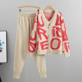 Knit Casual and Stylish Fall/Winter Outfit Three-Piece Set for Women
