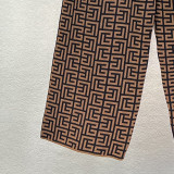 Knit Jacket V-Neck Top and Wide-Leg Pants Three-Piece Suit