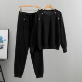 Beaded Knit Sweater and Pants Set for Women