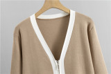 Knitted Cardigan Camisole Top and Wide Leg Pants Three-piece Set