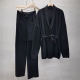 Knitted Cardigan Camisole and Wide-Leg Pants Trio The Perfect Outfit