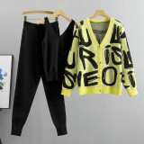 Knit Casual and Stylish Fall/Winter Outfit Three-Piece Set for Women