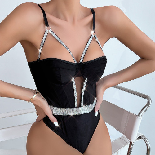 Sexy Onesie Bodydsuit Hollow Out Sexy Teddy Lingerie