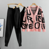Knit Casual and Stylish Fall/Winter Outfit Three-Piece Set for Women