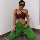 Spring Knitted Stripe Sexy Slim High Waist Pants