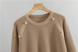 Beaded Knit Sweater and Pants Set for Women