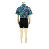 Casual Personality Printed Crop Top Women's Shirt (Buy it Now)