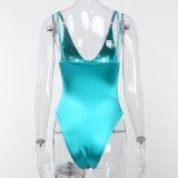 Sexy Backless Camisole Solid Color Straps One Piece Playsuits