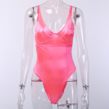 Sexy Backless Camisole Solid Color Straps One Piece Playsuits