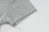 Solid Color Ribbed Short Sleeve Bodycon Dress