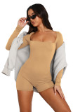 Tops Long Sleeve Square Neck Unitard Bodysuits