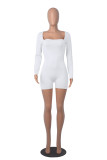 Tops Long Sleeve Square Neck Unitard Bodysuits