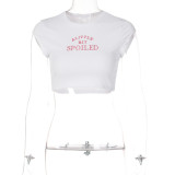 Embroidered Crop Top Short and Trendy Tee