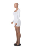 Tops Long Sleeve Square Neck Unitard Bodysuits