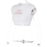 Embroidered Crop Top Short and Trendy Tee