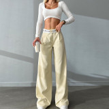 Women Waist Letter Widde Leg Pants