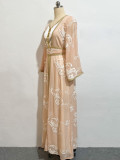 Women Muslim Dress Islamic Arabic Robe Cardigan Sets