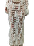 Summer Long Skirt Tassel Knit Casual Hollow Sequin Beach Dress
