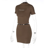 Women Crop Top Mini Skirt Set