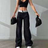 Women Waist Letter Widde Leg Pants