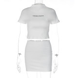 Women Crop Top Mini Skirt Set