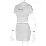 Women Crop Top Mini Skirt Set