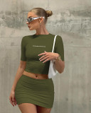 Women Crop Top Mini Skirt Set
