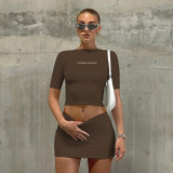 Women Crop Top Mini Skirt Set