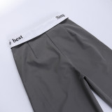 Women Waist Letter Widde Leg Pants