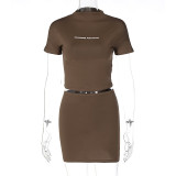 Women Crop Top Mini Skirt Set