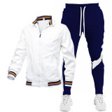 Customizable Logo Jacket and Printed Athletic Pants Set