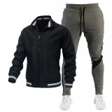 Customizable Logo Jacket and Printed Athletic Pants Set