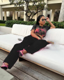 Casual Solid Color Knit Zipper Loose Trousers Multi-Pocket